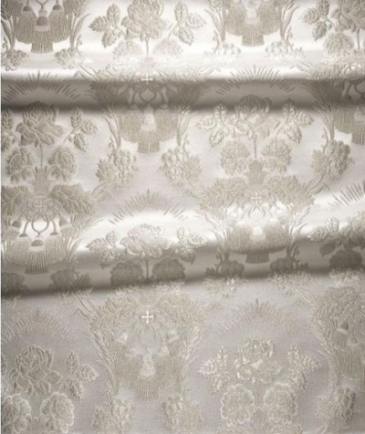 Festal Bouquet metallic brocade (white/silver)