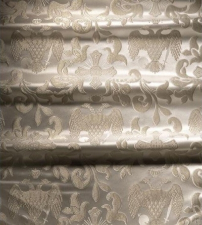 Greek Eagle metallic brocade (white/silver)