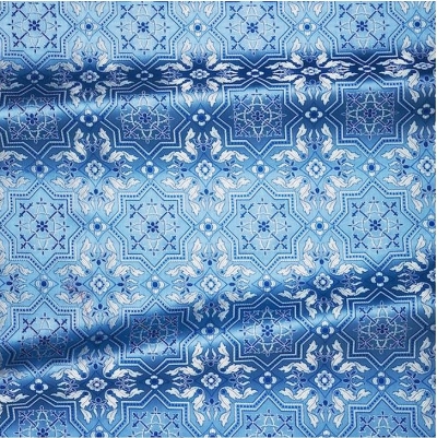 Rhodes metallic brocade (blue/silver)