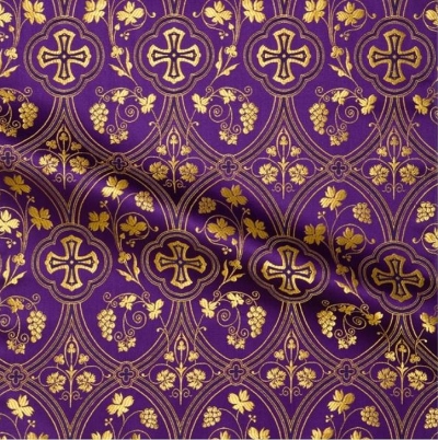 Irakli metallic brocade (violet/gold)