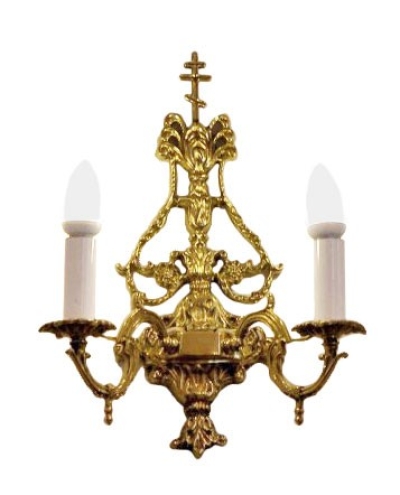 Church 2-light sconce with cross