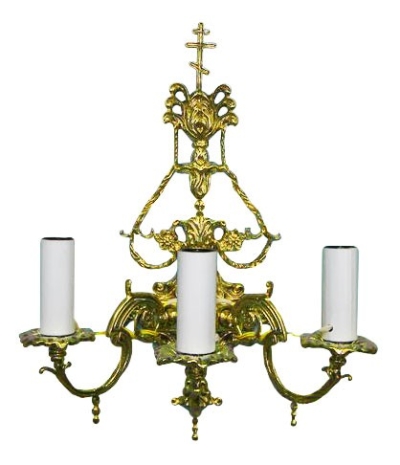 Church 3-light sconce with cross