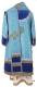 Bishop vestments - Posad metallic brocade B (blue-gold) with velvet inserts, Standard design (back)