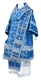 Bishop vestments - Custodian rayon brocade B (blue-silver), Standard design