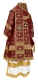 Bishop vestments - Custodian rayon brocade B (claret-gold), Standard design, back