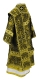 Bishop vestments - Theophania metallic brocade B (black-gold) back, Standard design