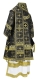 Bishop vestments - Custodian rayon brocade B (black-gold), Standard design, back