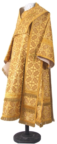 Bishop vestments - metallic brocade B (yellow-claret-gold)