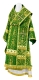 Bishop vestments - Theophania metallic brocade B (green-gold) back, Standard design