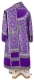 Bishop vestments - Posad metallic brocade B (violet-silver), Standard design, back