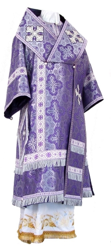 Bishop vestments - metallic brocade B (violet-silver)