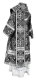 Bishop vestments - Alania metallic brocade B (black-silver) back, Standard design