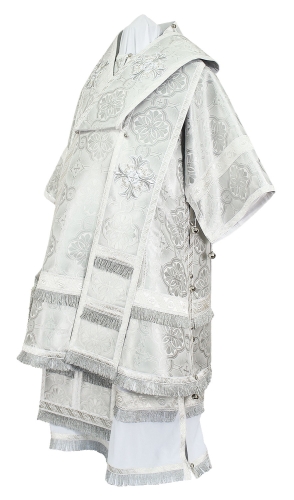 Bishop vestments - metallic brocade B (white-silver)