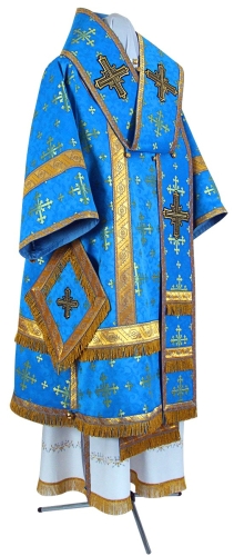 Bishop vestments - metallic brocade BG1 (blue-gold)