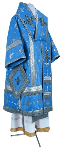 Bishop vestments - metallic brocade BG1 (blue-silver)