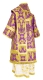 Bishop vestments - Chalice metallic brocade BG1 (violet-gold) back, Economy design