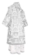 Bishop vestments - Chalice metallic brocade BG1 (white-silver) back, Economy design