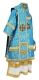 Bishop vestments - Small Ligouriya metallic brocade BG2 (blue-gold), Standard design, back