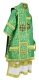 Bishop vestments - Small Ligouriya metallic brocade BG2 (green-gold), Standard design, back