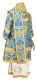 Bishop vestments - Eleon Bouquet metallic brocade BG4 (blue-gold) back, Premium design