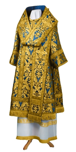 Bishop vestments - metallic brocade BG6 (blue-gold)