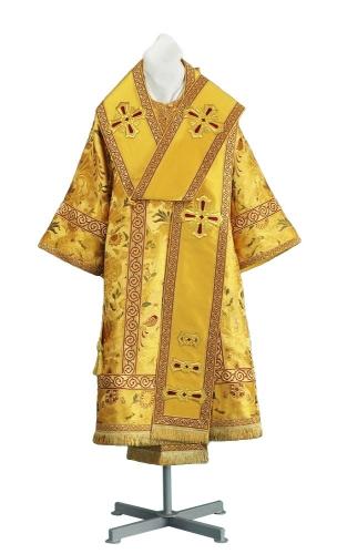 Bishop vestments - metallic brocade BG6 (yellow-claret-gold)