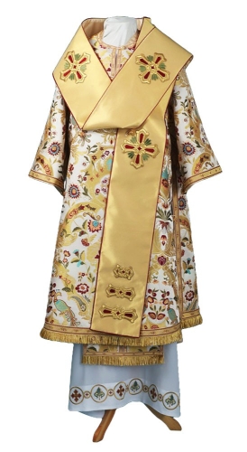 Bishop vestments - metallic brocade BG6 (white-gold)