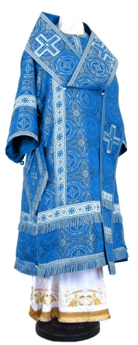 Bishop vestments - rayon brocade S2 (blue-silver)
