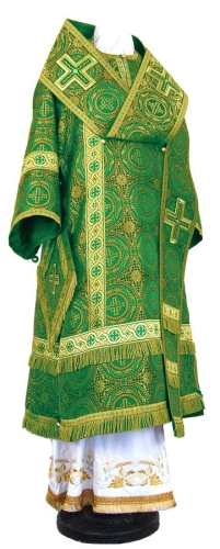 Bishop vestments - rayon brocade S2 (green-gold)