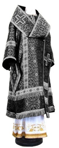 Bishop vestments - rayon brocade S2 (black-silver)
