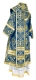 Bishop vestments - Alania rayon brocade S3 (blue-gold) back, Standard design