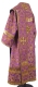Bishop vestments - Czar's Cross rayon brocade S3 (violet-gold) back, Standard design