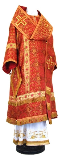 Bishop vestments - rayon brocade S3 (red-gold)