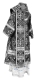 Bishop vestments - Alania rayon brocade S3 (black-silver) back, Standard design