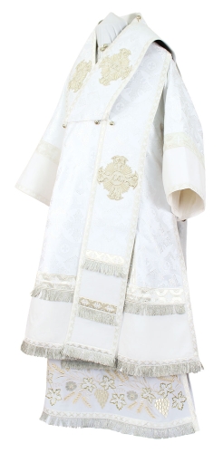 Bishop vestments - rayon brocade S3 (white-silver)
