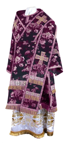 Bishop vestments - rayon Chinese brocade (violet-silver)