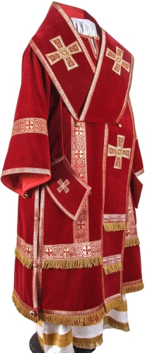 Bishop vestments - natural German velvet (red-gold)