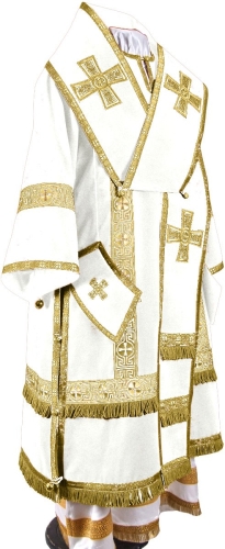 Bishop vestments - natural German velvet (white-gold)