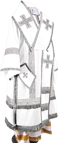 Bishop vestments - natural German velvet (white-silver)