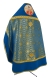 Russian Priest vestments - Corinth metallic brocade B (blue-gold) with velvet inserts (back), Standard design