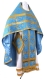 Russian Priest vestments - Vinograd metallic brocade B (blue-gold), Standard cross design