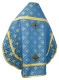 Russian Priest vestments - Mirgorod metallic brocade B (blue-gold) with velvet inserts (back), Standard design