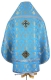 Russian Priest vestments - Loza metallic brocade B (blue-gold) back, Standard design