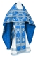 Russian Priest vestments - Nativity Star metallic brocade B (blue-silver), Standard design