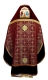 Russian Priest vestments - Custodian metallic brocade B (claret-gold) back, Standard design