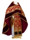 Russian Priest vestments - Royal Crown metallic brocade B (claret-gold) with velvet inserts, Standard design