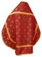 Russian Priest vestments - Mirgorod metallic brocade B (claret-gold) with velvet inserts (back), Standard design