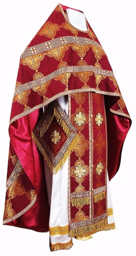 Russian Priest vestments - metallic brocade B (claret-gold)