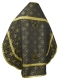 Russian Priest vestments - Mirgorod metallic brocade B (black-gold) with velvet inserts (back), Standard design