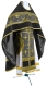 Russian Priest vestments - Belozersk metallic brocade B (black-gold) with velvet inserts, Standard design